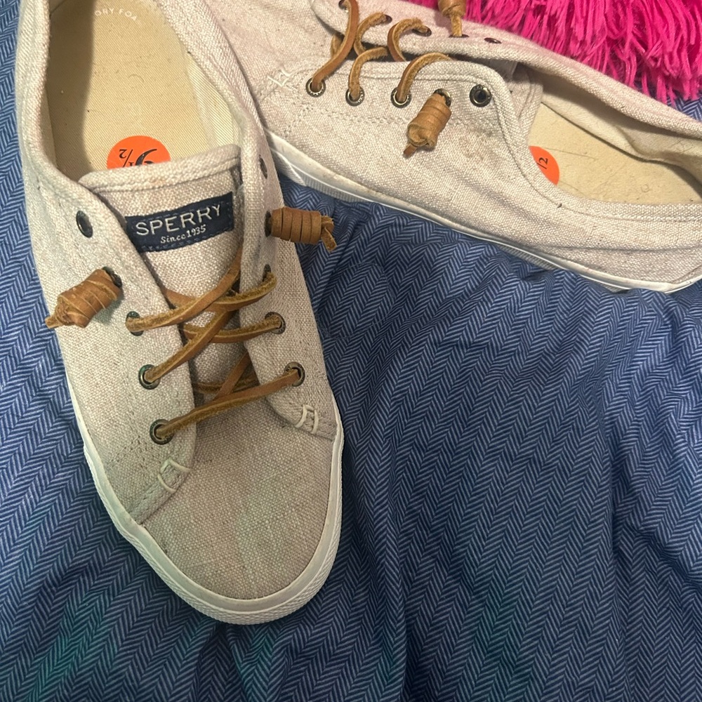 Sperry Light Tan Canvas Sneakers